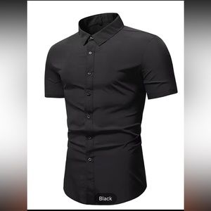 Men’s Black Button up Collared Shirt 👕 Work Shirt